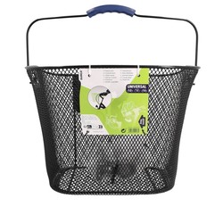 Panier avant mtal noir amovible 12 litres